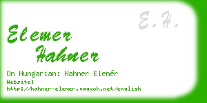 elemer hahner business card